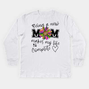 Being a new mom Kids Long Sleeve T-Shirt